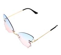 ORFOFE Lunettes de Soleil Fantaisie pour Garçon et Filles Fête, Forme Papillon Bleue en Pc, Confortables Plaquettes Nez sans Trace pour Voyages en Plein Air