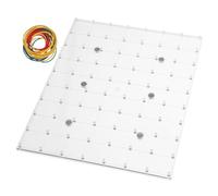 ORFOFE Magnetic Geoboard for Transparent Plastic Peg Board with Rubber Bands for Montessori Math Learning Stem Shape Puzzle Fine Motor Skills Development Classroom Teaching Aid