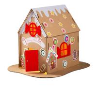 ORFOFE Maison De Biscuits en Carton DIY, Kit Décoration Noël, Matériel Artisanal Lumière, Présent Créatif pour Garçon Et Filles, Ambiance Festive De Noël