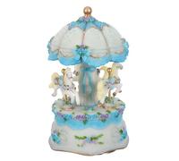 ORFOFE manège Musical pour Filles décoration Maison Figurine Musicale Cheval Vintage décor Musical pour Table de Vacances manège tournant avec des lumières Blue