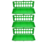 ORFOFE Mangeoires pour Poussins Mécanisme d'alimentation Gravitaire en Plastique Lot de 3 avec Couvercle Rabattable Bord Élargi et Guide Incliné pour Élevage Extérieur