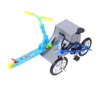 ORFOFE Mini Finger Bike Folding Scooter Toy Set Portable Aluminum Alloy Plastic Fingerboard Games Desktop Relaxation Collection