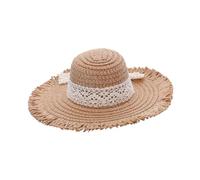 ORFOFE Mini Straw Hat with Lace Trim Woven Summer Cool Round Top Cap for Doll Accessories Adjustable for DIY Craft Garment Decorations