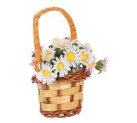ORFOFE Miniature Flower Basket Decoration for Dollhouse Artificial Greenery Accessory for Home and Garden Small Floral Figurine Décor