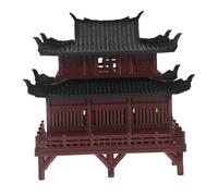 ORFOFE Miniature Pagoda Ornament Pavilion Sculpture Chinese Traditional Architecture for Aquarium and Bonsai Desk Decor