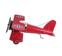ORFOFE Modèle Avion Vintage en Fer Rouge, Biplan Décoratif Léger et Suspendu, Ornement Rétro pour Arbre ou Cabinet, pour Passionnés D'avions Anciens