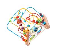 ORFOFE Montessori Bois avec Perles Océaniques Colorées Labyrinthe de Motricité Fine pour Garçon Fille Jeu Sensoriel Éducatif pour Développement Cognitif et Coordination des Doigts