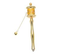 ORFOFE Moulin à Prières Tibétain Alliage Résistant Roue à Main Lisse à Double Roulement Ornement Religieux de Décoration Intérieure pour Prière et