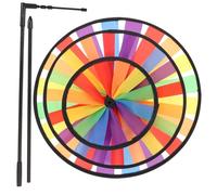 ORFOFE Moulin à Vent Arc-en-Ciel Géant pour Jardin Décoration Extérieure Tissu Solide Facile à Installer Jouet pour Garçon et Filles et Adultes Trois Couches pour Pelouse et Ferme