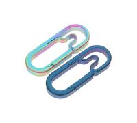 ORFOFE Mousqueton en Alliage de Titane 2 Pièces Crochet Métal pour Camping et Randonnée, Boucle Porte-Clés Sécurisée pour Paquet à Dos et Ceinture Homme