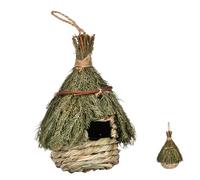 ORFOFE Nid D’Oiseau Tissé Main en Jonc De Mer, Nichoir Décoratif De Taille Moyenne, Abri Naturel pour Jardin Extérieur, Refuge Sécurisé pour Petits Oiseaux, Accessoires pour Volatiles