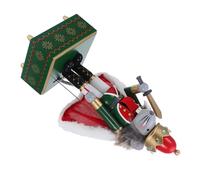 ORFOFE Nutcracker Music Box Wooden Mouse King Figurine Wind Up Clockwork Christmas Ornament for Home and Table Festive Holiday Decor