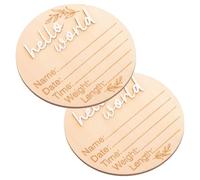 ORFOFE Panneaux en Bois Annonce Naissance Bébé Rond Créatif 10 Cm, Lot de 2 Pièces, Accessoire Photo -né pour Chambre D’garçon et Filles et Hôpital, Décor Naissance Bébé Garçon Fille