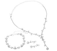 ORFOFE Parure de Mariage Femme Collier Boucles Oreilles Incrustées Strass Bijoux pour Femme Mariage