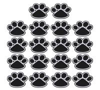 ORFOFE Patchs Thermocollants Brodés Patte de Chien Noir Lot de 20 Écussons pour Réparation et Customisation Jeans Chemises et Paquet Accessoires