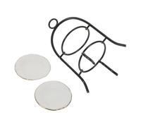 ORFOFE pâte à pâtisserie Décoration de la Maison de poupée Mini Affichage à gâteau Stand de Cupcake Miniature Black