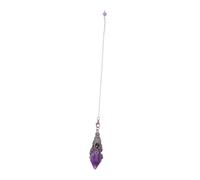 ORFOFE Pendentif en cristal violet naturel hexagonal avec chaîne cuivrée Cristal authentique pour méditation équilibre énergétique et radiesthésie bijou spirituel pour femmes