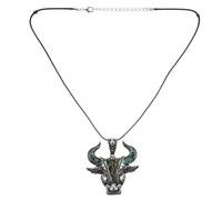 ORFOFE Pendentif Tête de Buffle Métal Style Rétro DIY pour Homme Accessoire Décoratif Animal Collier Original pour Cadeau Anniversaire