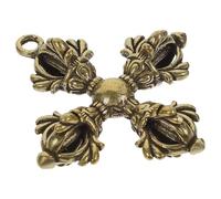 ORFOFE Pendentif Vajra Miniature Laiton Antique Croix Vintage Accessoire DIY pour Colliers et Porte-clés Décoration Suspendue pour Cadeaux et Noël
