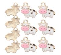 ORFOFE Pendentifs Vache en Alliage Blanc Lot de 10, Mini Breloques Solide pour Création de Bijoux, Accessoires Multifonctions pour Bracelets, Colliers et Porte-Clés, Adaptés aux Amateurs