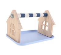 ORFOFE Perchoir pour Oiseaux Petits Bois avec Plateau Ramasse-miettes Support Entraînement Portable pour Perruches Calopsittes et Inséparables Station Interactive de Jeu de Table