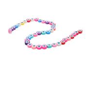 ORFOFE Perles Plates Œil Maléfique en Pâte Polymère Petites Perles Colorées pour Bracelets et Colliers DIY Accessoires Créatifs pour Bijoux Fantaisie Lot Multi-Usages pour Loisirs