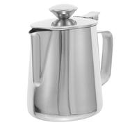 ORFOFE Pichet à Lait Mousseur Inox avec Couvercle et Bec Verseur pour Espresso et Latte Art et Pratique pour Amateurs de Café
