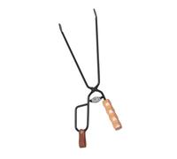 ORFOFE Pince de Cheminée Fer Robuste avec Poignée Ergonomique Pince Barbecue Portable pour Camping et Feu de Camp Outil Multifonction pour Saisir Bûches et Usage Extérieur pour Brasero