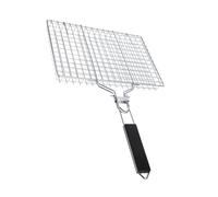 ORFOFE Pince Pliante BBQ en Acier Inoxydable pour Grillades en Plein Air, Panier Grillagé Carrée Amovible, Accessoire Camping Pique-niques, Compatible Viandes Poissons Légumes, Facile à Nettoyer
