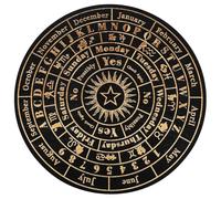 ORFOFE Planche à Pendule Ronde pour Divination avec Symboles Gravés Décoration Spirituelle Élégante pour Tarot et Radiesthésie