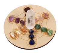 ORFOFE Planche De Divination Pierres De Chakra Naturelles Accessoire Pour Wiccan Décoration De Bureau Avec Pierres Irrégulières