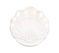 ORFOFE Plateau à Bijoux en Verre Coloré Effet Coquillage Support de Rangement Multifonction pour Collations et Pâtisseries Plateau Décoratif Élégant pour Bureau et Organisation