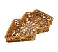 ORFOFE Plateau de Service Noël Forme Sapin Panier Tressé Imitation Rotin Décor Rustique pour Apéritifs Fruits et Snacks Repas Famille