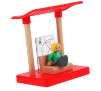 ORFOFE Plateforme de Gare Ferroviaire Bois Accessoire de Circuit de Train Éducatif de Construction pour Garçon Fille Améliore la Motricité Fine Coordination Œil Main Modèle Décoratif