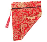 ORFOFE Pochette Tissu pour Bouddhistes et Écrits Sacrés de Rangement Portable Motif Rouge Floral Organisateur Multifonction pour Documents et Textes Religieux
