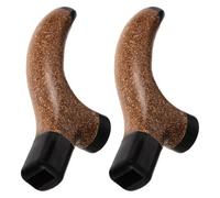 ORFOFE Poignée de Bâton de Randonnée en Bois 2pcs Confort Ajouté Chocs pour Surfaces Inégales et Glissantes, Remplacement Antidérapant pour Marche
