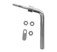 ORFOFE Poignée de Porte de Cheminée Design Moderne Compact en Acier Inoxydable Argenté, Installation Facile et Robuste pour Poêle à Bois et Foyer Extérieur