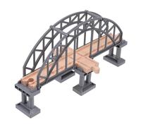 ORFOFE Pont de Train Gris pour Garçon Fille Accessoire de Rail Éducatif et Sécurisé pour Jeux de Construction et Développement Cognitif