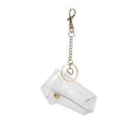 ORFOFE Porte-Clés Créatif en Cuir et PVC Transparent Étui Porte-Rouge à Lèvres Petit Format Accessoire Suspendu pour Paquet à Main Porte-Clés de Couvercle de Rouge à Lèvres Présent