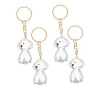 ORFOFE Porte-clés en Poils De Chien 4 Pièces : Porte-clés Souvenir pour Chien - Pendentif Capsule pour Stockage des Poils d'animaux - Ornement Commémoratif Émotionnel pour Clés Et