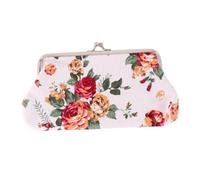 ORFOFE Portefeuille à Fermoir Motif Rose Pochette Brodée Fleur Sac Main Rétro pour Femme Facile Nettoyage Éponge Contient Cartes Clés