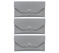 ORFOFE Portefeuille Fin pour Femmes 3 Pièces en Cuir PU Gris - Porte-Monnaie Long Minimaliste Réutilisable - Organiseur Compact pour Billets Pièces et Reçus - pour Voyage et Gestion de