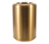 ORFOFE Poubelle en acier inoxydable, poubelle à double compartiment, dorée, à ouverture supérieure, double paroi, 8 L, pour bureaux et hôtels