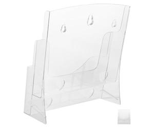 ORFOFE Présentoir A4 à Deux Niveaux en Acrylique Transparent pour Documents | Accès Rapide, Design Moderne et Gain de Place, pour Brochures et Dossiers en Banque