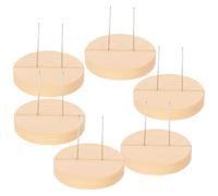 ORFOFE Présentoir pour Poupée en Feutre Socle Rond en Bois 5 CM X 1 CM Lot de 6 set de Supports pour Exposition de Figurines en Feutrine Aiguilletée Base Bois Stable pour Affichage et