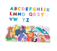ORFOFE Puzzle Éducatif Bois Magnétique pour Garçon Fille Ans Jeu Apprentissage Créatif à Thème Animaux Pédagogique Amusant pour Développement Parent-garçon Fille