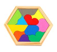 ORFOFE Puzzle en Bois Cœur 11 Pièces Coloré D’Éveil Éducatif pour Garçon et Filles Stimulation de L’Observation Créativité Puzzle Parent-Garçon et Filles Interactif Sécurisé Peinture