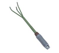 ORFOFE Râteau de Jardin à Trois Dents Acier Portable Outil Léger pour Désherbage et Ameublissement du Sol Fournitures pour Pelouse et Jardin Usage Intérieur et Extérieur Vert