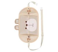 ORFOFE Repose-pieds de voyage beige motif ours pour voiture hamac portable pour genoux et jambes coussin confortable pour bureau et avion soutien ergonomique pour déplacements