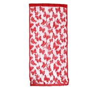 ORFOFE Rideau de Fil à Pompons Rouge en Polyester 100x190 Cm pour Cloison de Pièce et Porte Motifs Élégants Permettant la Lumière Naturelle